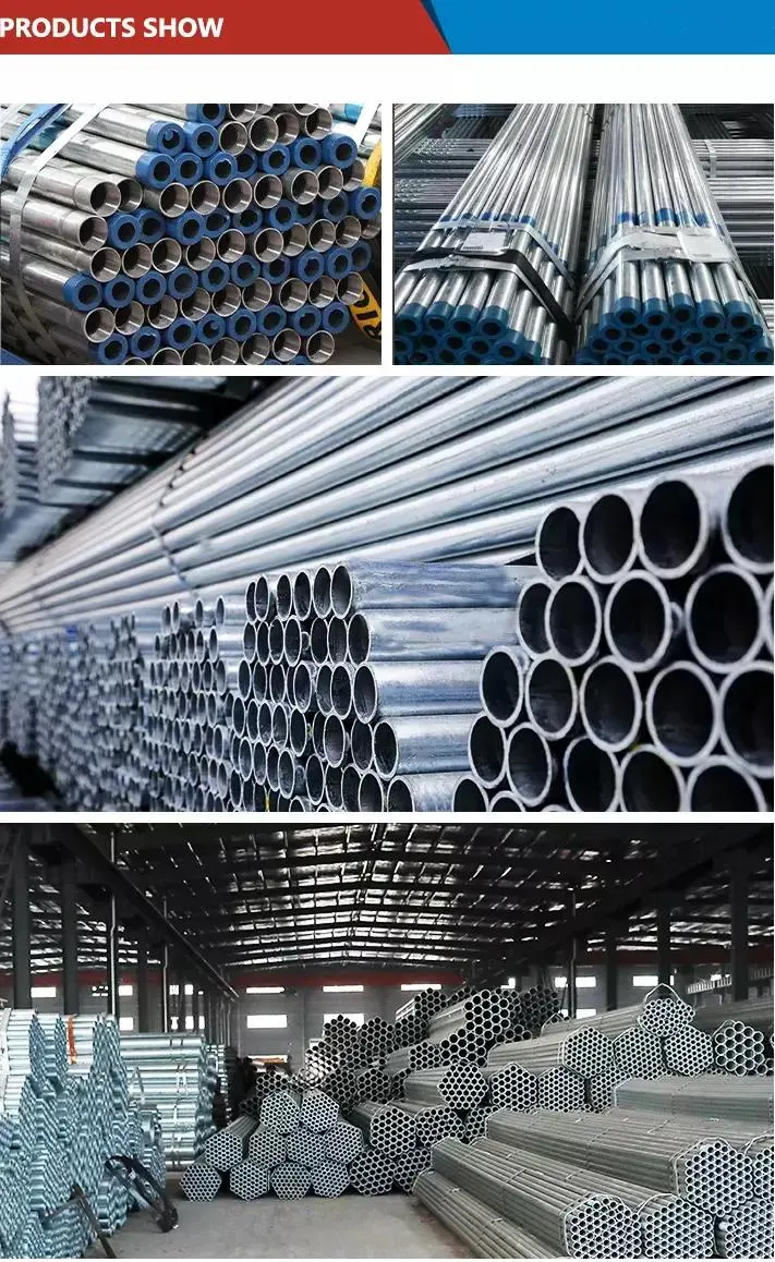 Hot Dipped Iron Galvanized Tube Pipe Rectangular Square Round Seamless Pipe for Construction