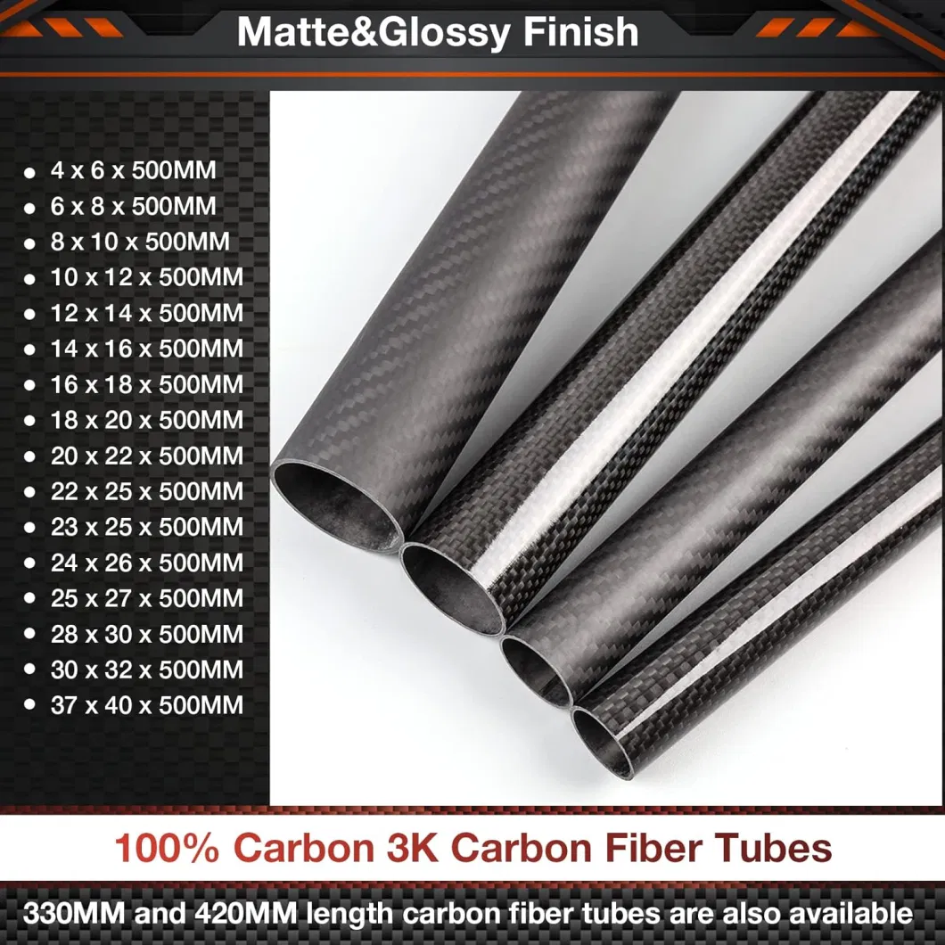 Carbon Fiber Square Round Pipe Carbon Fiber Connector Pipe Tubes