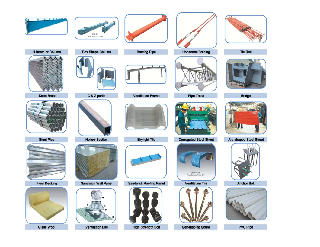 Pre-Engineering Light Structural Steel Frame System Industrial Steel Building