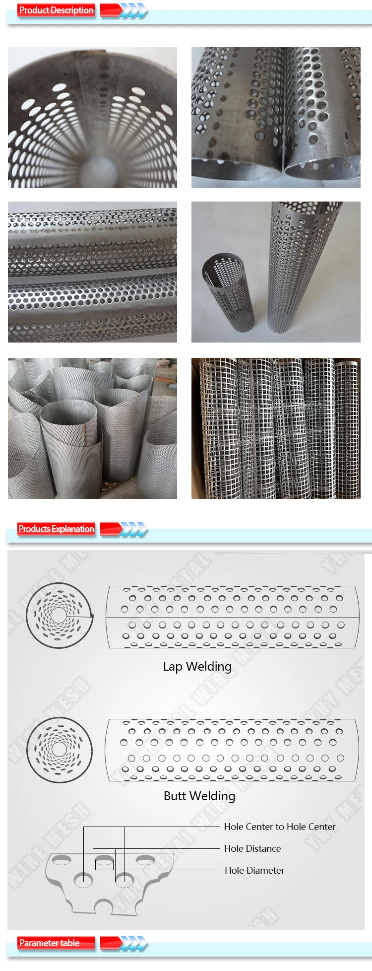 Punched Galvanized Steel Perforated Metal Tube