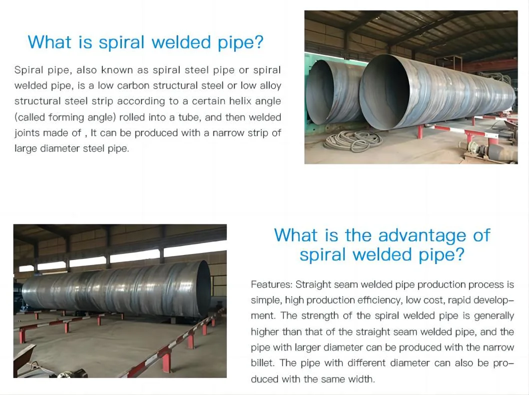 High Quality Welded Tube Pipe ERW Spiral Steel Hollow Section Carbon SSAW Metal Waterproof Price Pipe Galvanized Round Structure