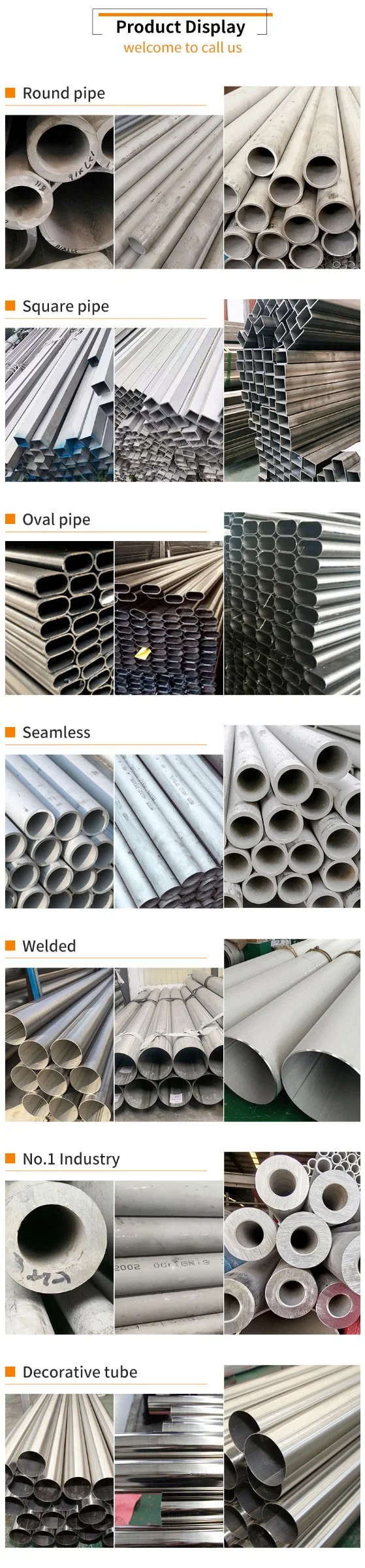 ASTM AISI Round/Square/Rectangular Ss 201/202/304/304L/316/316L/ 321/309S/310S/410/420/430 Hot Rolled/ Cold Rolled Seamless/Welded Stainless Steel Tube