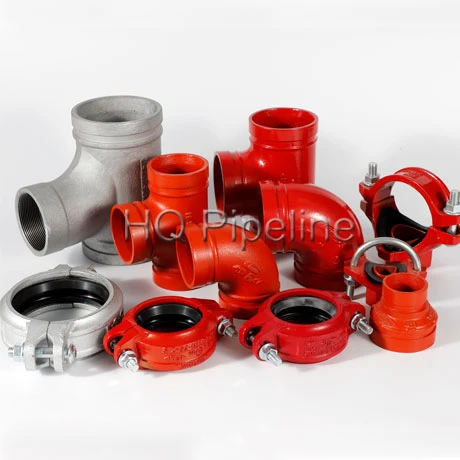 Red Color Fire Fighting Grooved Pipe Tee Ductile Iron Pipe Fitting