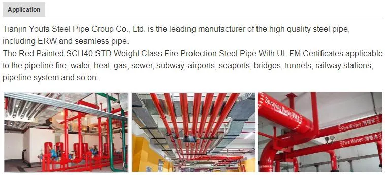 High Quality Youfa Factory UL Certified Fire Fighting System Pipes with Red Coating Grooved End