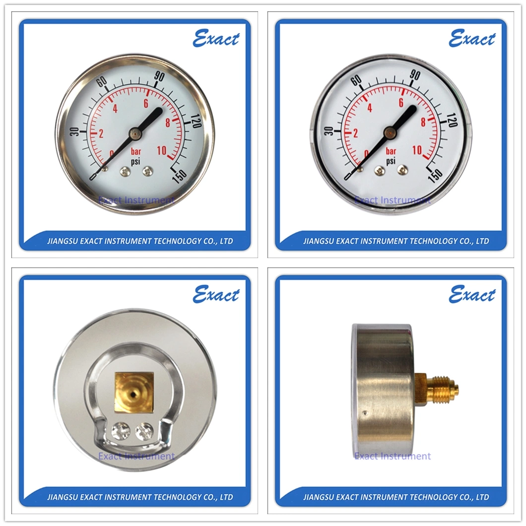 Compressor Pressure Gauge-Pneumatic Pressure Gauge-Stainless Case-Back Center Mount