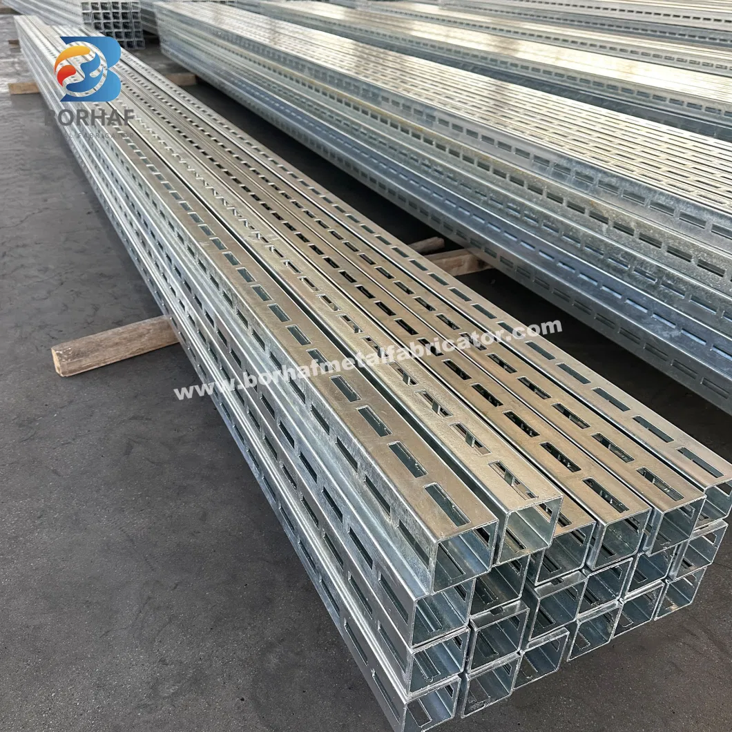 Galvanized Steel Perforated Square Pipe Traffic Sign Post Hole Punched Tube