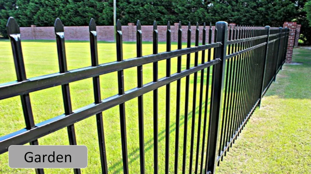 Easy Installation Aluminum Fence Panel Guardrail Pressed Top Metal Fencing Wrought Iron Security Steel Fence Square Pipe Iron Railing Design Privacy Wall Fence