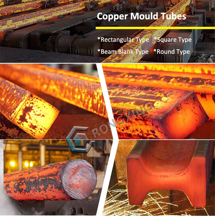 Rect Sect Curved Special Alloy Copper Mold Tube Inside Chromium Mould Finishing Copper Mould Tube