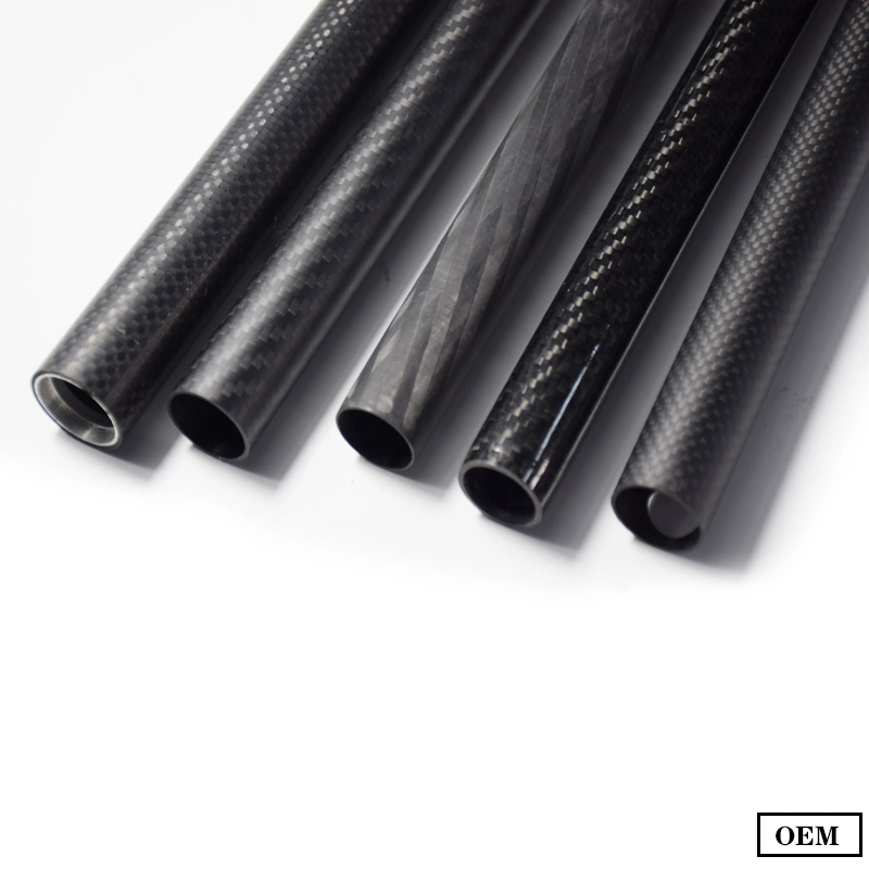 3K Twill Plain Pattern Roll Wrapped Carbon Fiber Tube 15mm 20mm 12mm