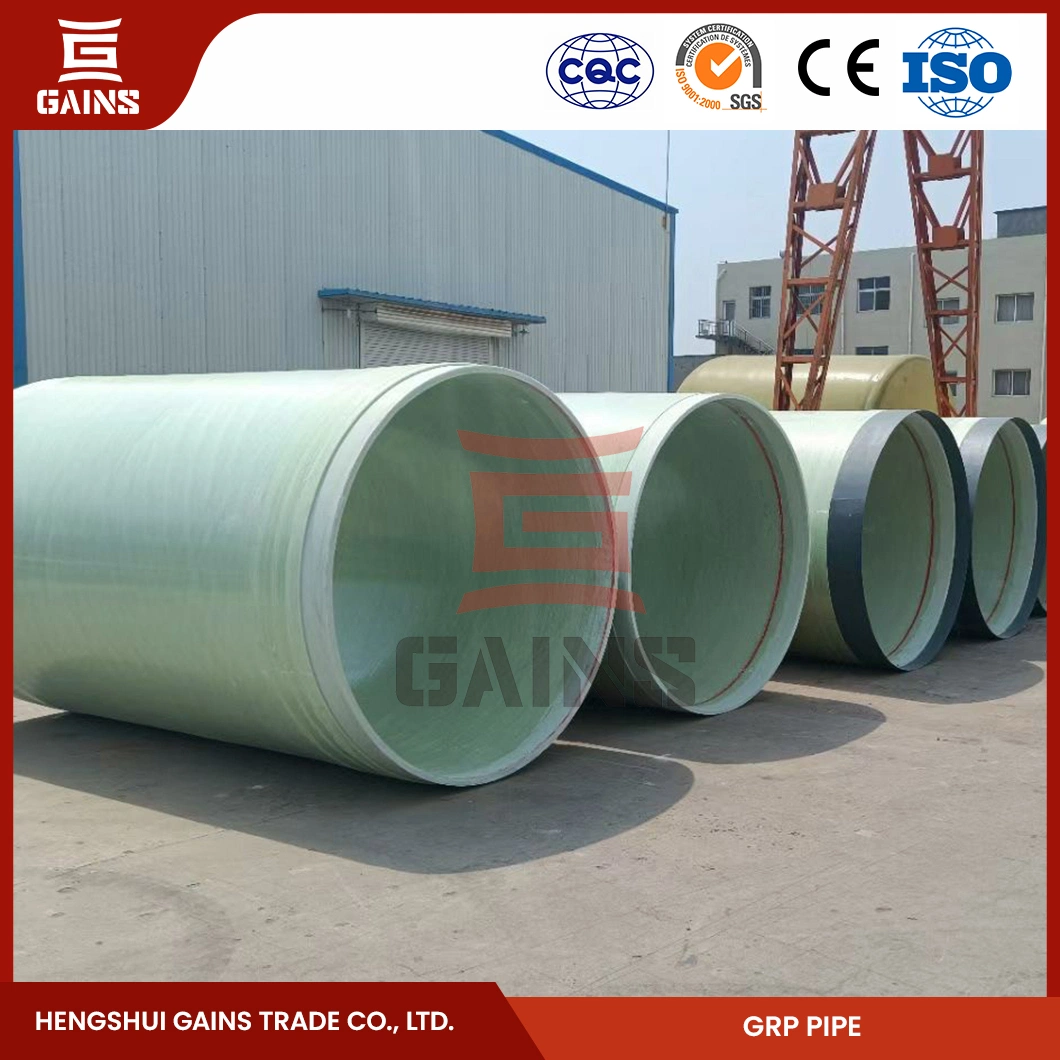 Gains FRP Sq Pipe Manufacturing Fiberglass Insulation Tube China GRP Concrete Lining Pipe