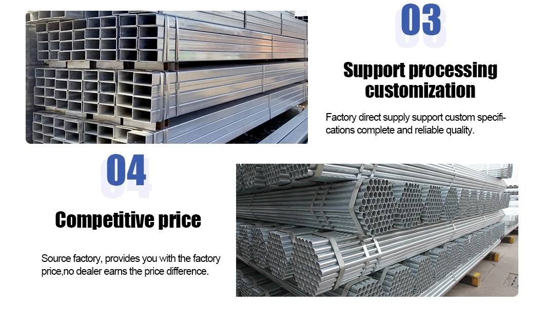 Industrial Building Material 40X80 Galvanized Rectangular Hollow Tube, Pre Galvanized Steel 3X3 Square Tubing