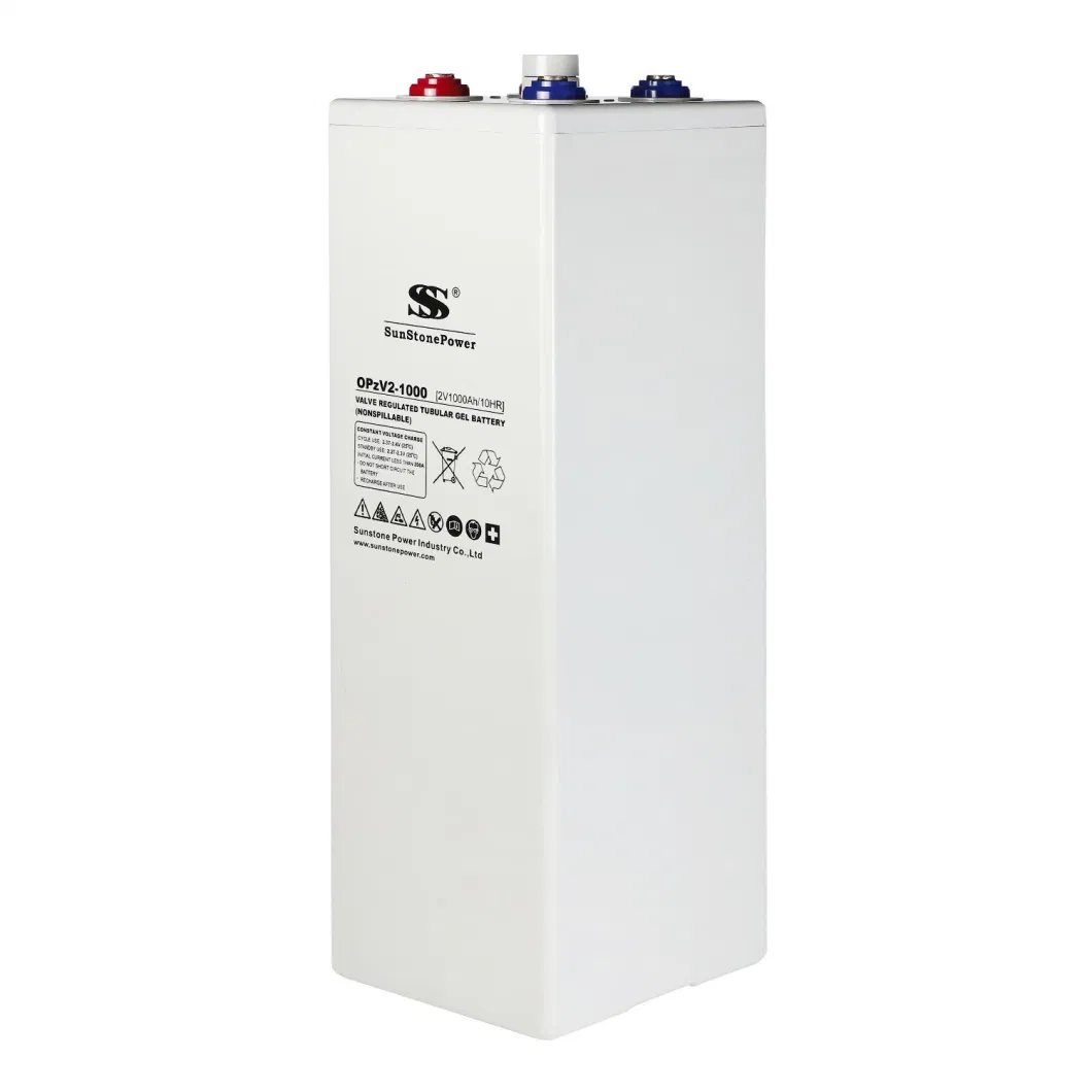 Deep Cycle Opzv Batteries Tubular Gel Valve Regulated 2V 1500ah Lead Acid Solar Battery