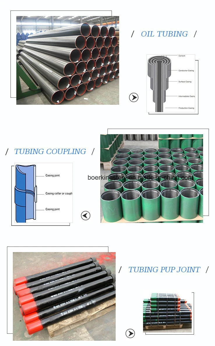 Manufacturer API Grade J55 K55 N80 L80 P110 Used Oil Well Steel Casing Pipe Tubing