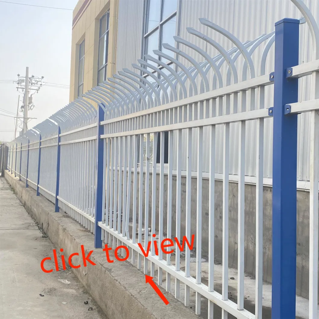 Wrought Iron Hand Railing Flat Top Aluminum Fence Panel New Design Stair Balustrade Iron Steel Fence Square Pipe Railing Design Electric Fence