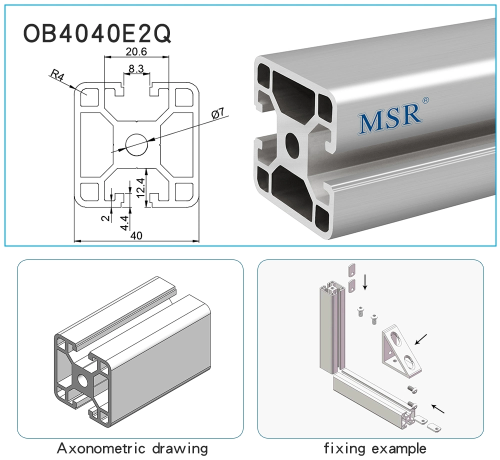 Ob4040 Aluminum Profile Aluminum Extruded Tubing/Exclusion for Accessories/Assembly Parts/Accessories for Automation Equipment/Precision CNC Machining