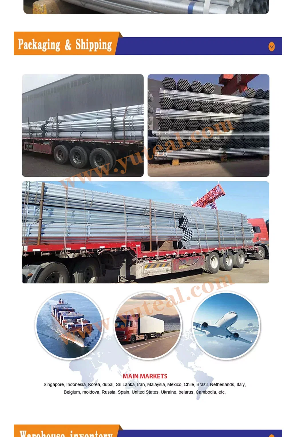 High Quality Hot Sale ASTM Standard Sq Cr22 (230) , Sq Cr22 (255) , Sq Cr40 (275) , Sq Cr50 (340) Low Carbon Hot DIP Galvanized/Carbon Tube