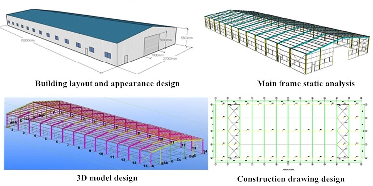 Steel Structure Q235 Q355 Galvanized H Section Shed Storage Metal Construction for Prefab Warehouse Workshop