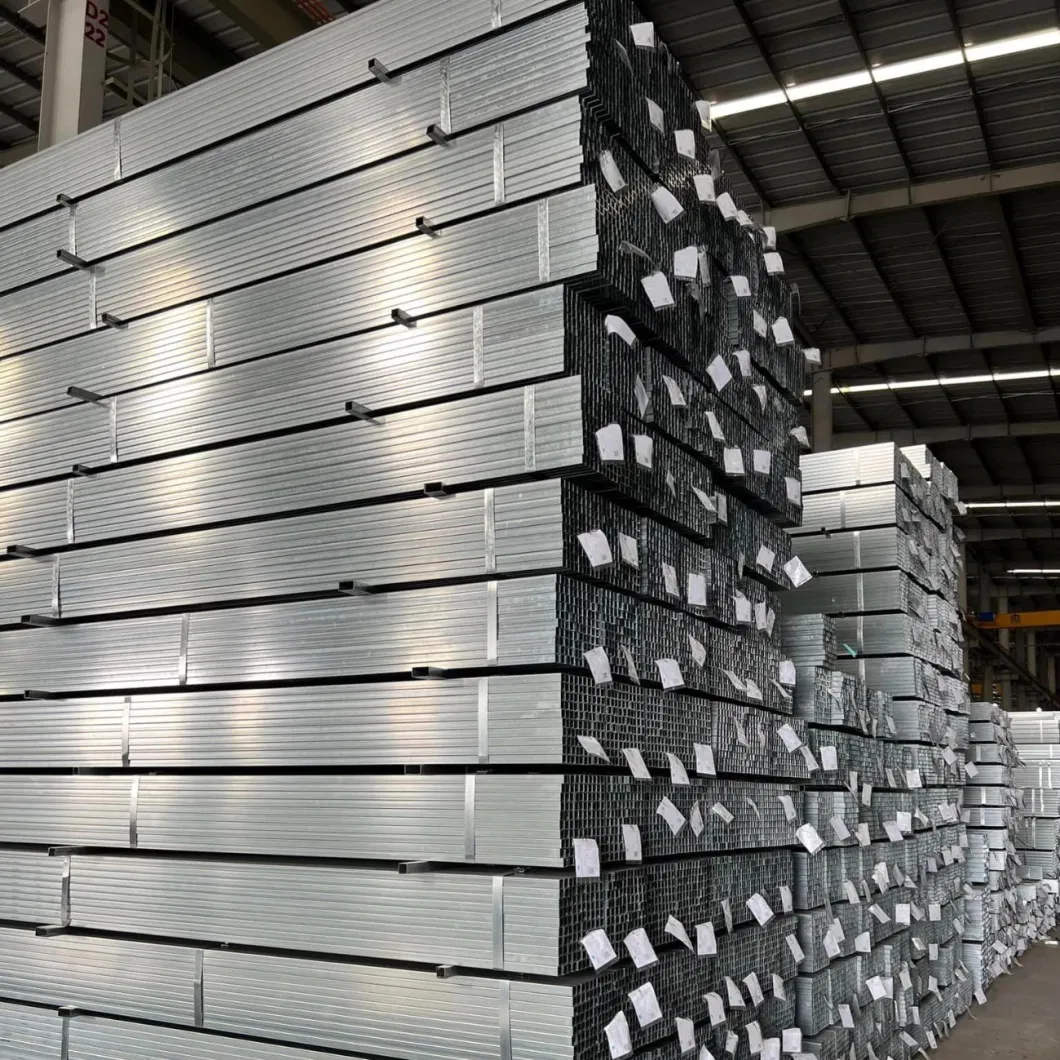 Curtain Wall Dry Hanging Galvanized Square Pipe Q235B Galvanized Square Pipe 40*40 Hot-DIP Galvanized Square Steel Square Pipe Iron Shandong Factory