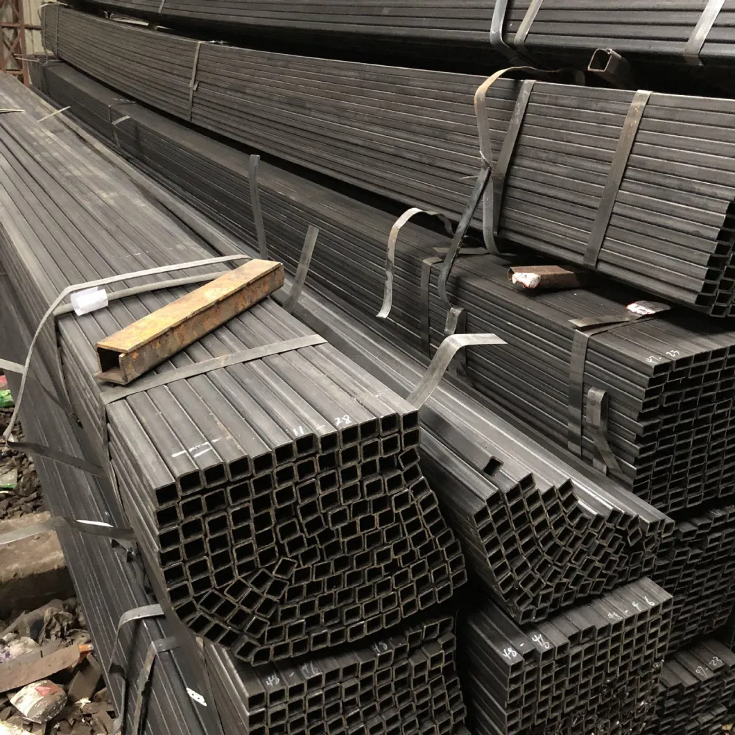 Black Hollow Section Carbon Steel Q235 Square Metal Tube Carbon Steel Pipe Tube/Rectangular Tube Factory Direct Sales Price Concessions