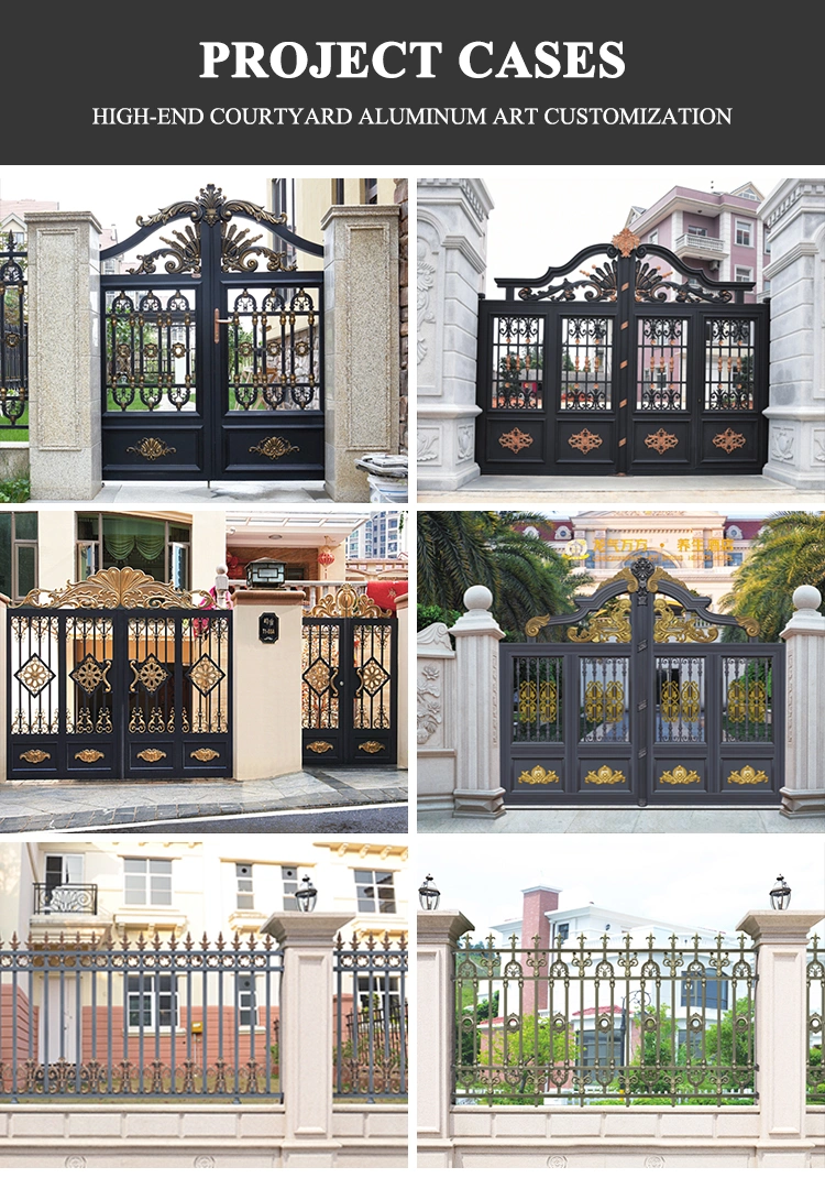 Modern Fancy Aluminium Profile Square Tube Fences Decorative Garden Powder Coating Security Aluminum Fence