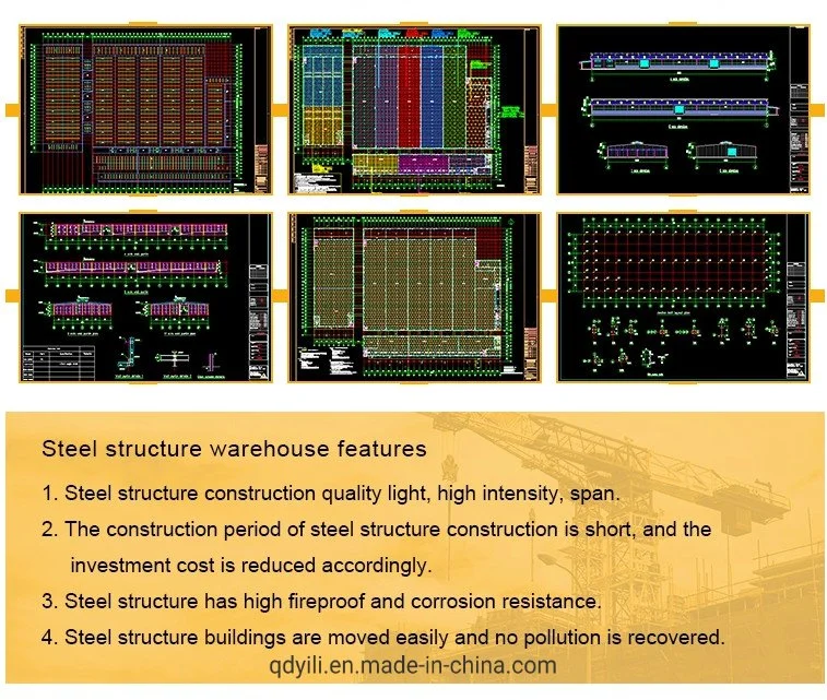 Standard Prefab House Construction Warehouse/Workshop/Hanger/Garage/Metal Frame Shed Steel Structure