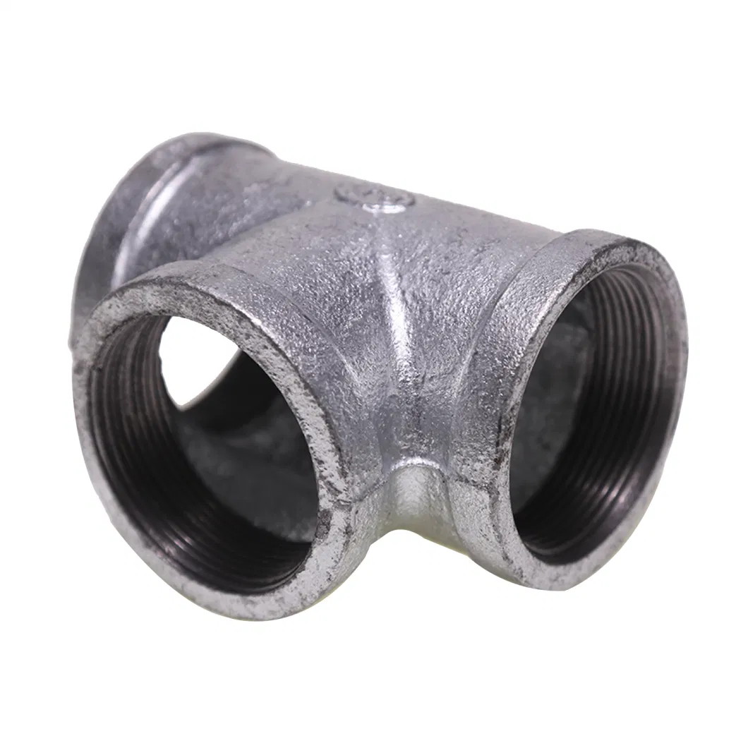 Manufacturer NPT/BSPT/DIN Galvanized Malleable Iron Pipe Fitting Tee