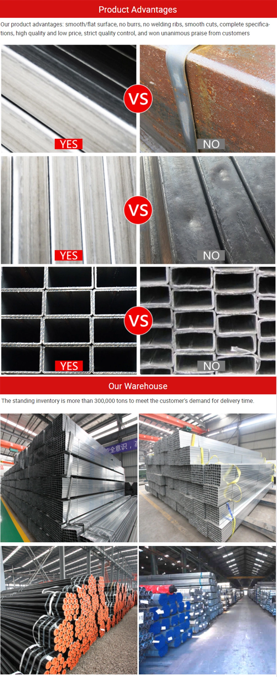 Factory Price Q235 Q345 Hot Colled Square Structural Hollow Section Shape Steel Tube Rectangular Steel Pipe for Construction, Building Material