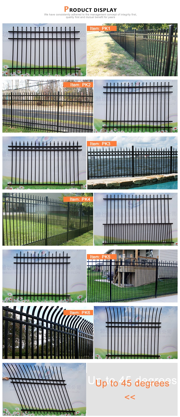 Zinc Coated Square Steel Tube Iron Fence