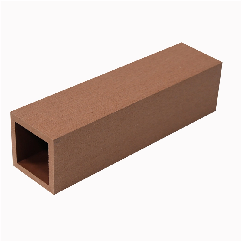 Eco-Friendly Durable Hollow Square Hole Colorful Brushing Surface Easy Installation Wood Plastic Composite WPC Tube Timber