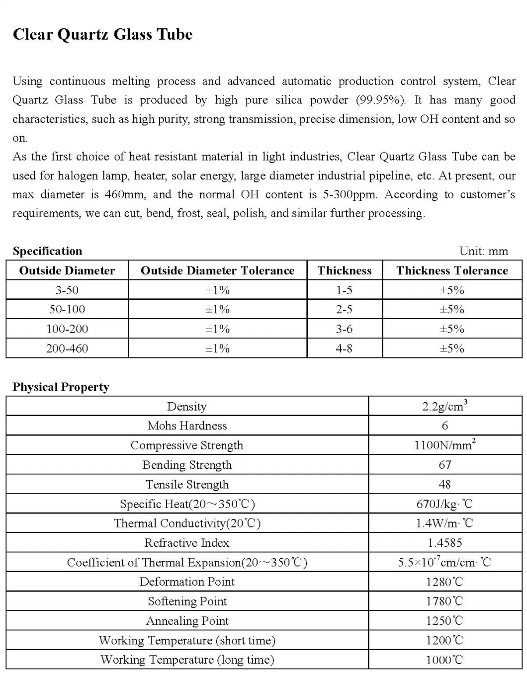 China Factory Direct Good Price Small Diameter Square Quartz Tube Small Diameter Fine Capillary Clear Quartz Glass Thin Tube