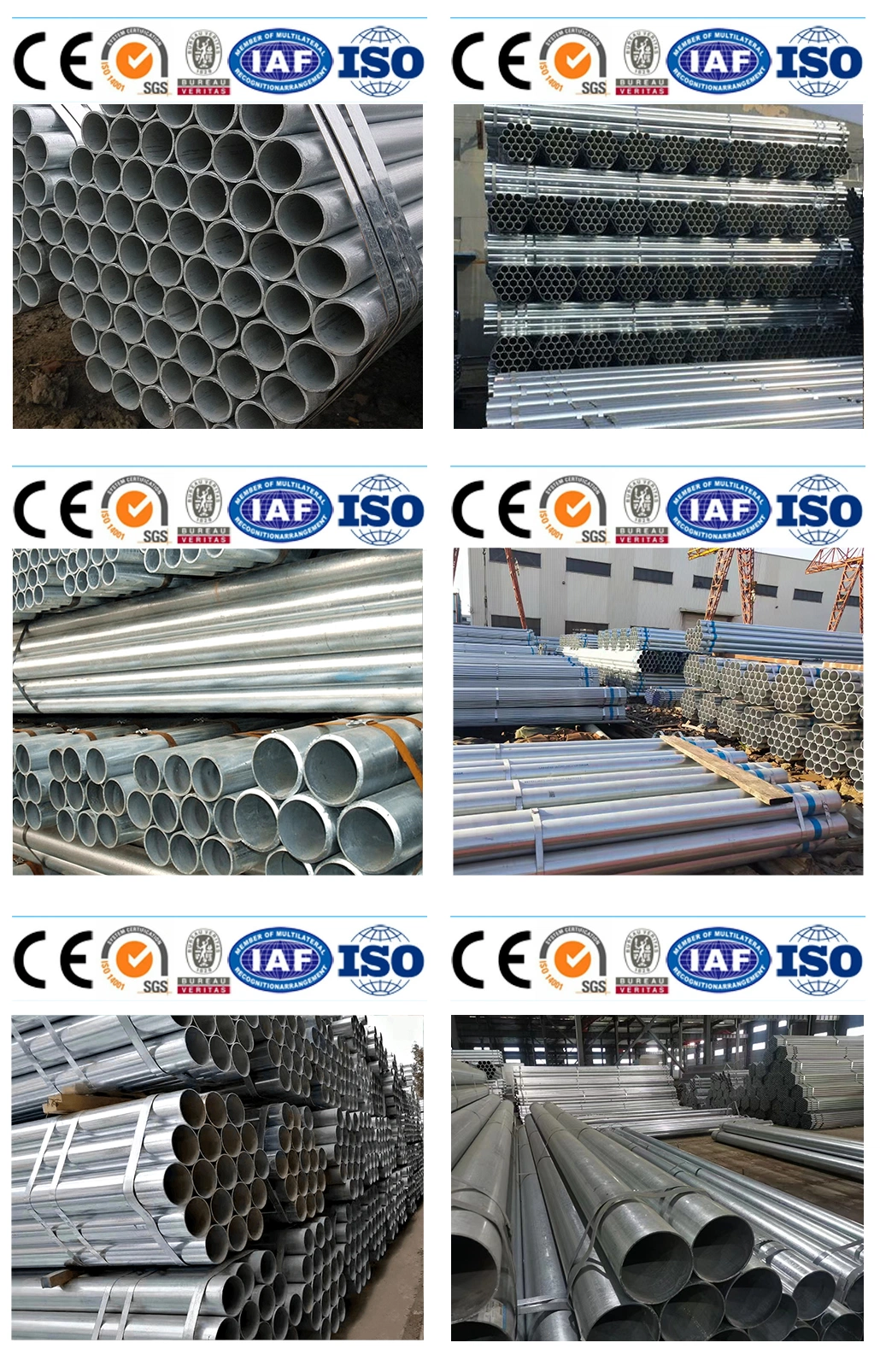 Price of 18 Gauge 1 Inch 1.5 Inch 2&quot; 2.5 Inch 4 Inch Round Pre-Galvanized Steel Pipe /Iron Pipe Galvanized Steel Pipe Tube China Made