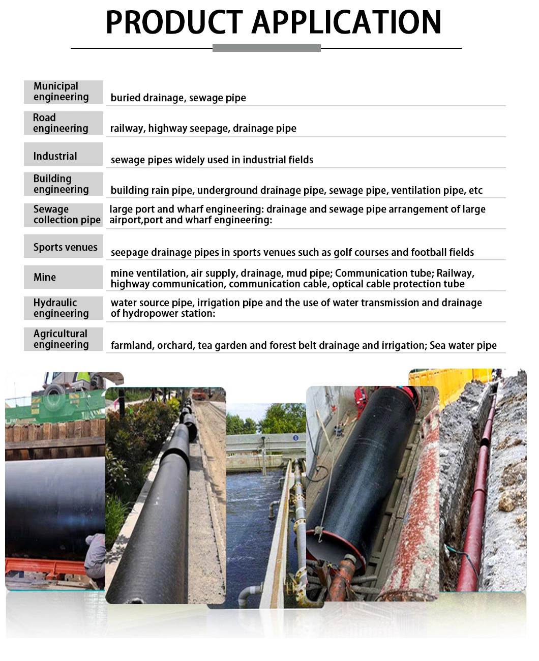 T-Type K9 Ductile Iron Pipe for Water Supply and Drainage of Fire Engineering