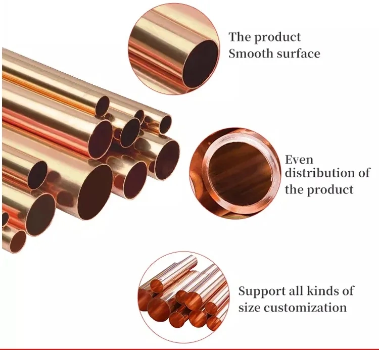 Straight Copper Tube Pipe Copper Tube for Medical Gas