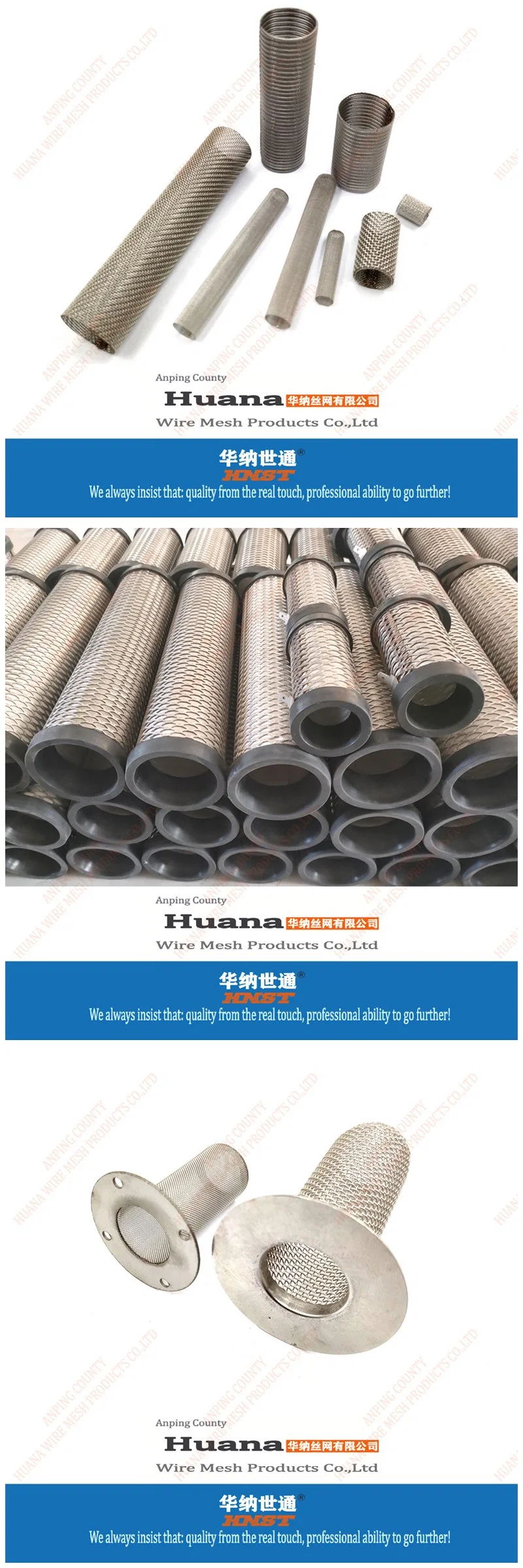 Filter Core 3 5 8 10 mm Hole Diameter Stainless Steel Spot Welded Perforated Filter Tube for Filtration