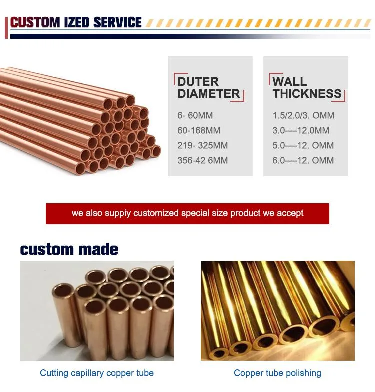 Wholesale Factory ASTM Copper Tube/Refrigeration Soft Temper Copper Pipe/Tube Price Per Kg