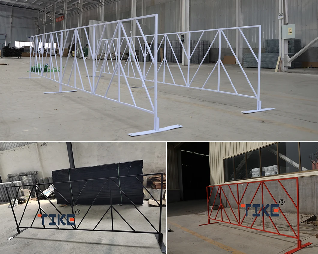 Powder Coating Square Tube Portable Barricade Fence/Steel Pedestrian Traffic Barrier Fence for Road Safety