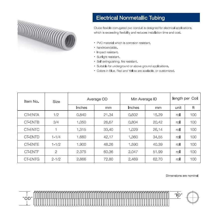 1 Inch Flexible Electrical Conduit Pipe