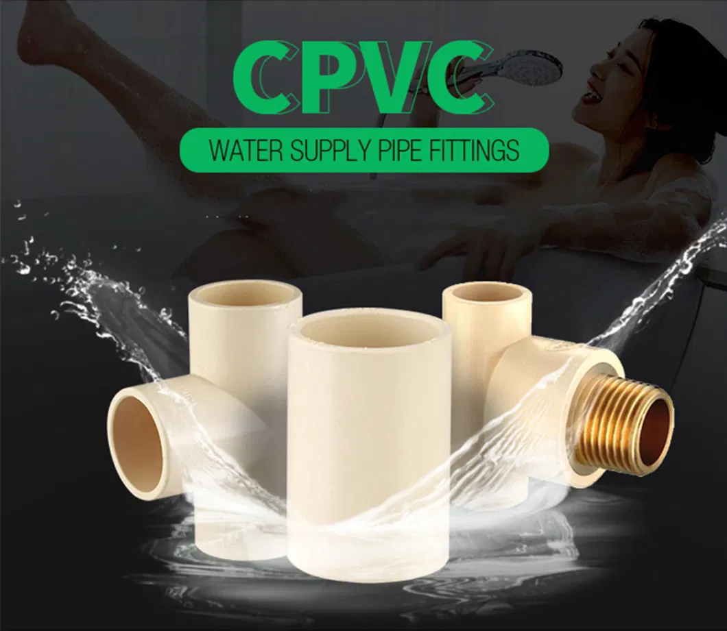 Hot Water Supply / Fire Pipe System Chlorinated Polyvinyl Chloride CPVC Plastic Pipe Fitting Coupler Elbow Tee