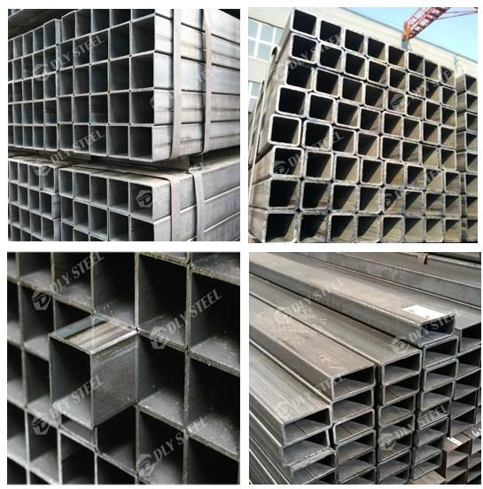 Black Pre-Galvanized Square Metal Tube Hot Rolled Hollow Section Carbon Steel Pipe Seamless Carbon Steel Tube