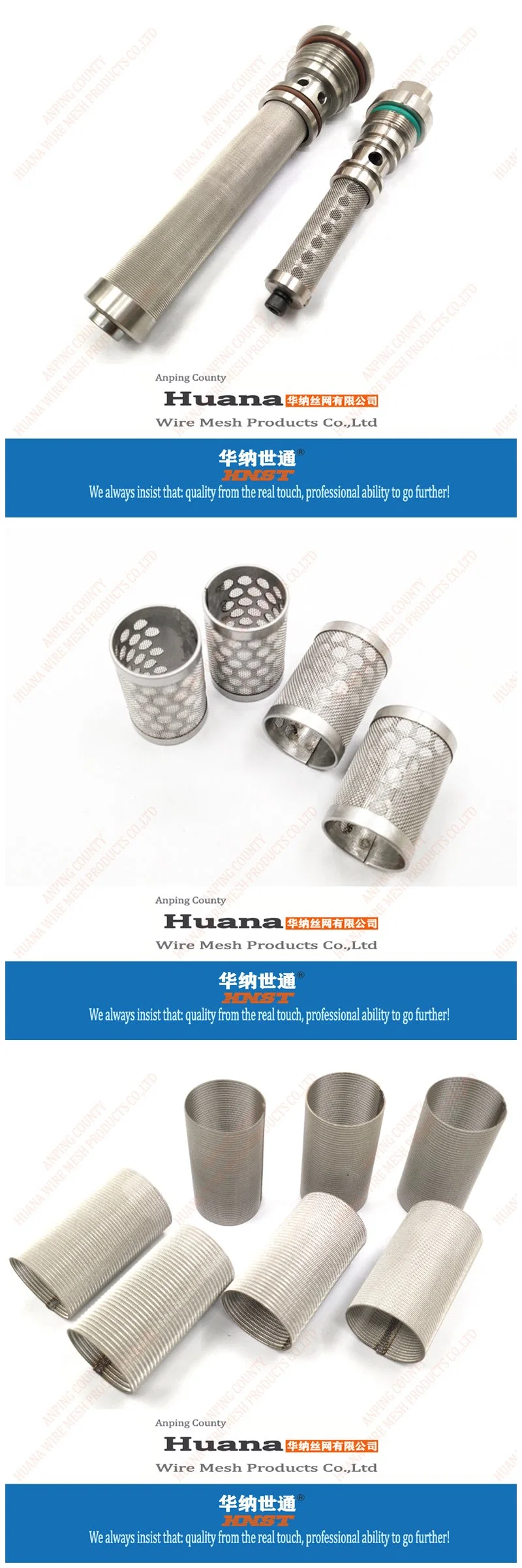 Stainless Steel Filter Wire Mesh Screen Tube Punching SUS 304 Filter Tube for Chemical Industry