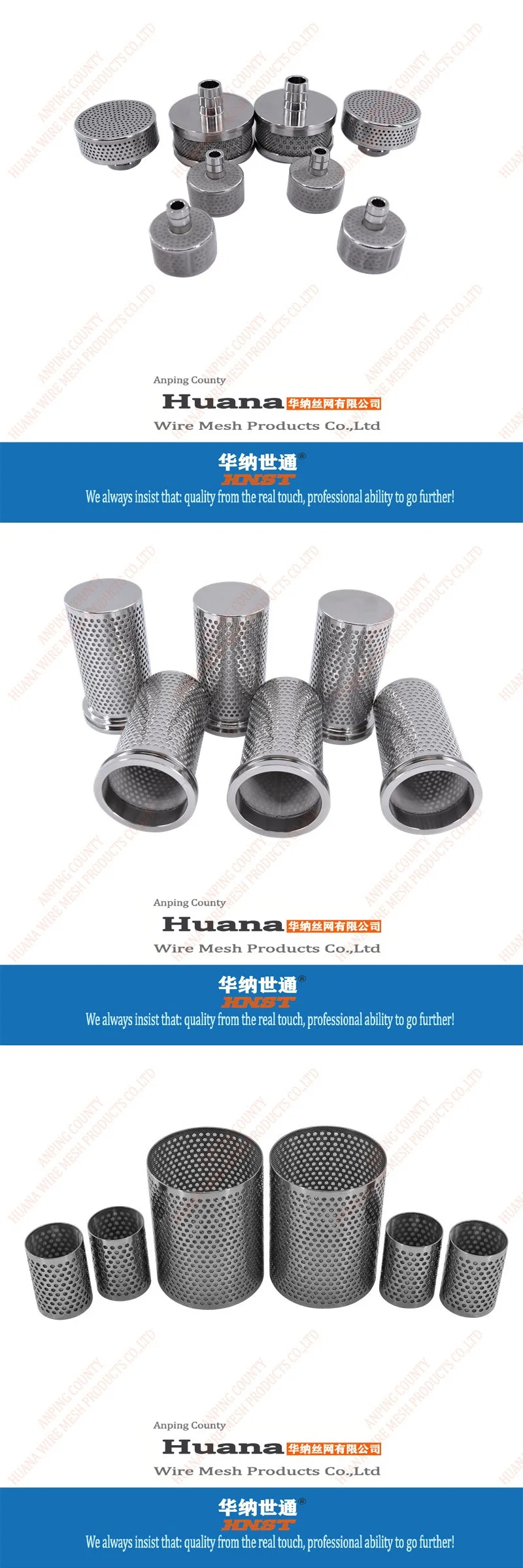 Stainless Steel Filter Wire Mesh Screen Tube Punching SUS 304 Filter Tube for Chemical Industry