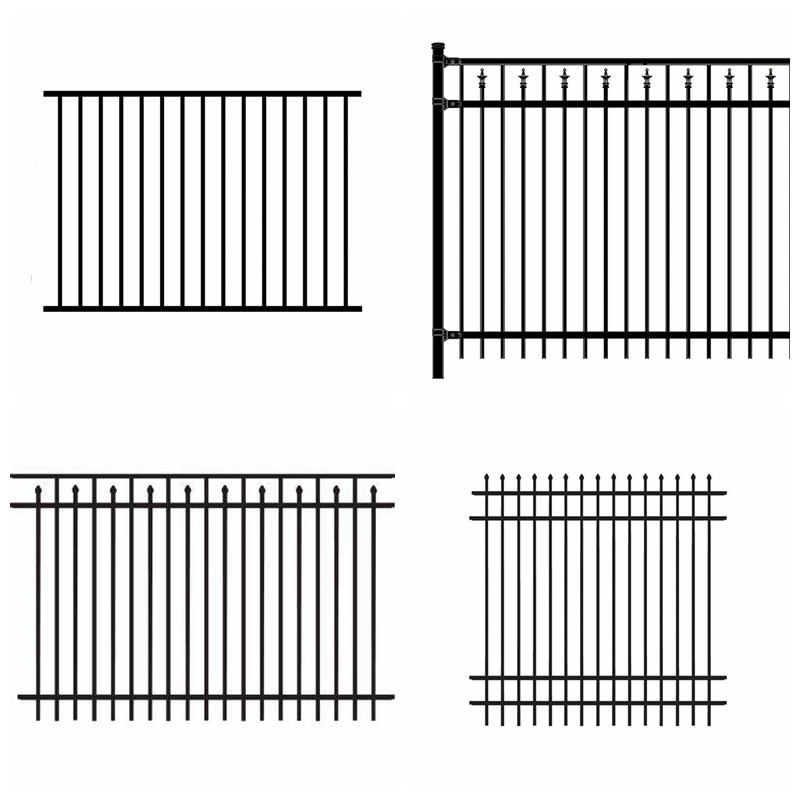 Square Tube Steel Picket Fence Wrought Iron Fence Panels Galvanized Picket Wrought Iron Panels Steel Fence