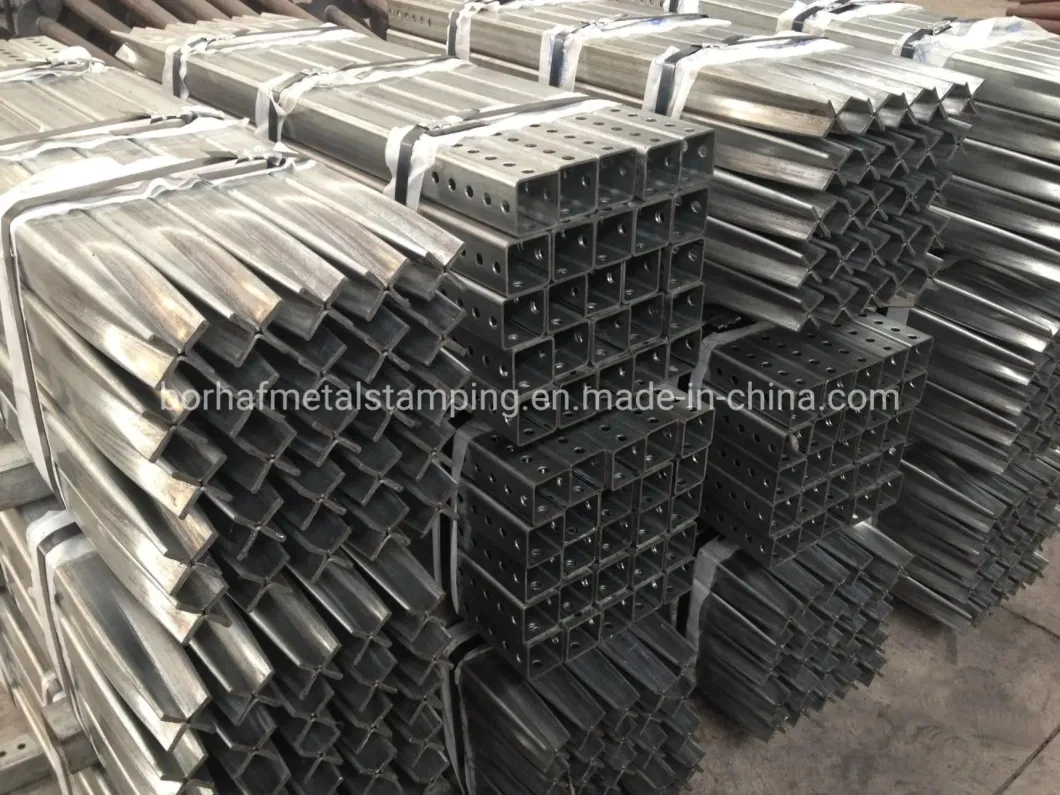 Galvanized Steel Perforated Square Tube Hollow Section Steel Structural Pile Sign Post