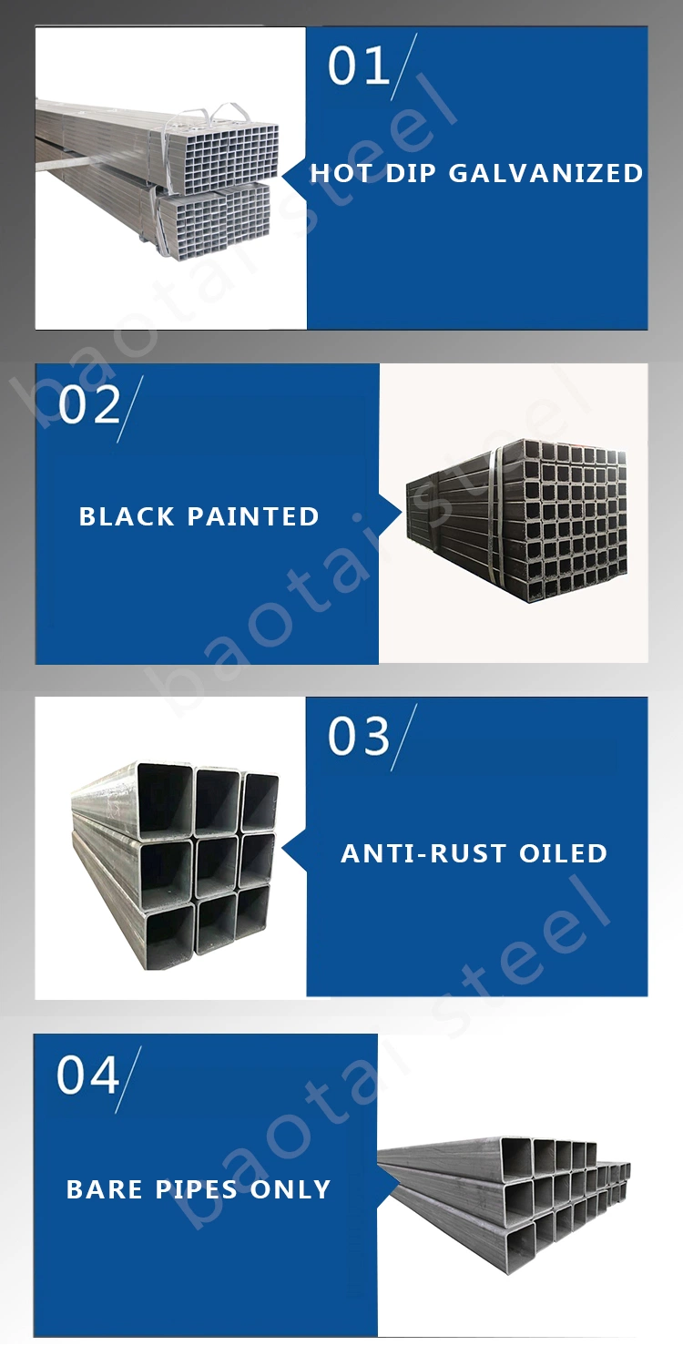 Thick Wall Square Tube Carbon Steel Pipe Black Hollow Section Carbon Steel Q235 Square Metal Tube