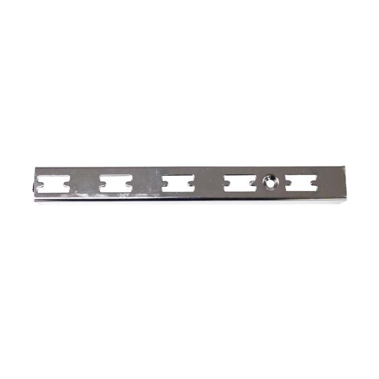 25X25mm Metal Chrome Single Slotted Channel Square Tube