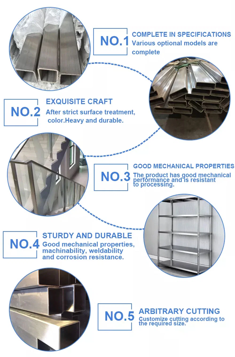 Premium Quality Steel Structural Welded Rectangular and Square Pipe Tube 304h 309S