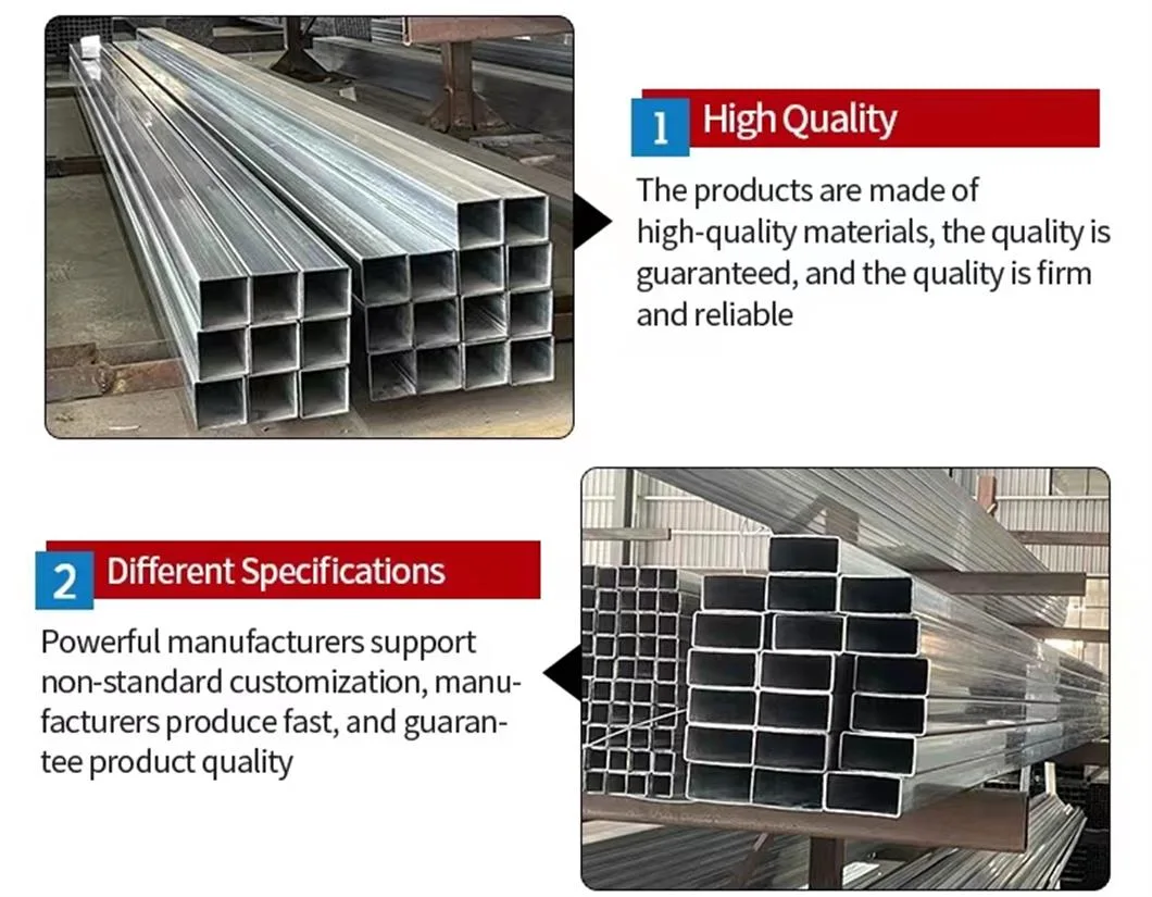 Galvanized Steel Square Perforated Tubing ASTM Steel Profile Ms Square Tube Galvanized Squar Tube