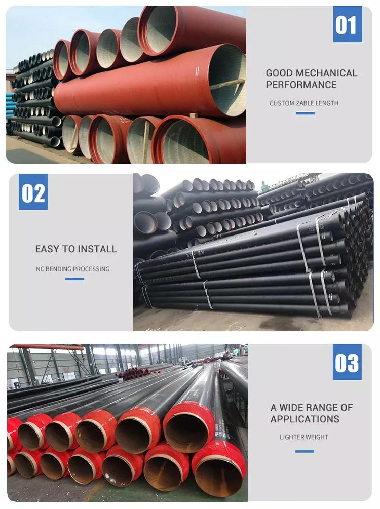 1/6&prime;&prime; Coment Line C40 C30 C25 K9 ISO2531 En545 Fire Water Supply Di Pipe High Pressure Ductile Cast Iron Pipes