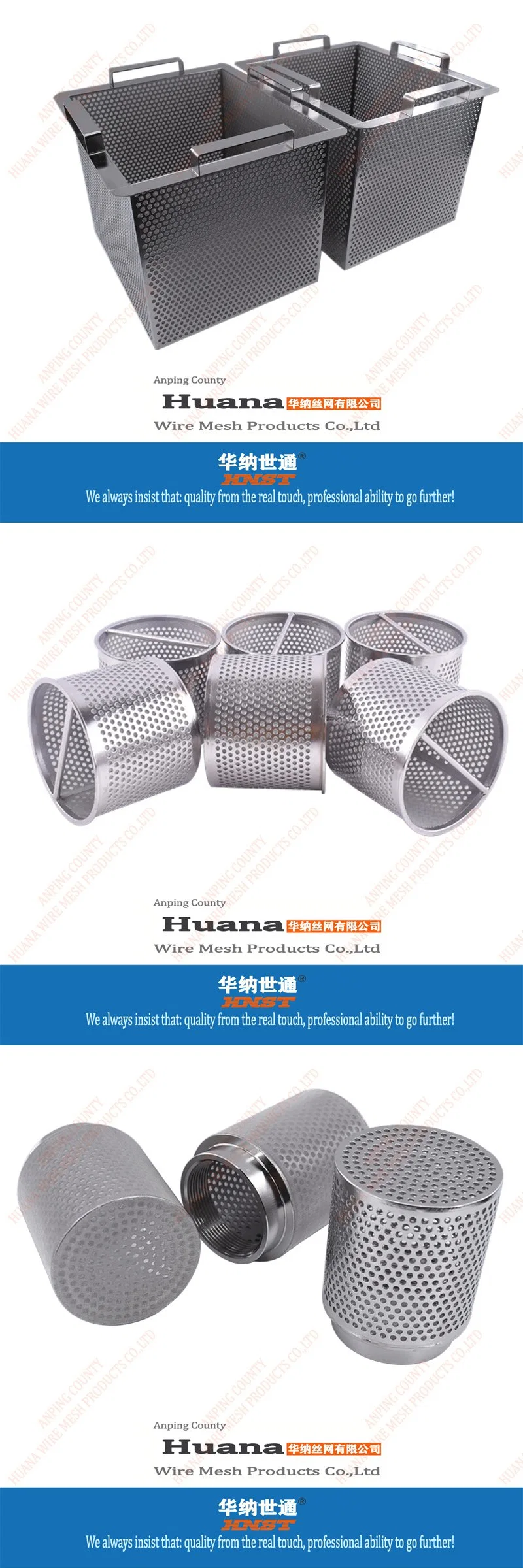 AISI 304 Punching Hole Stainless Steel Perforated Filter Tube