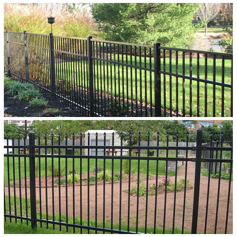 Square Tube Steel Picket Fence Wrought Iron Fence Panels Galvanized Picket Wrought Iron Panels Steel Fence